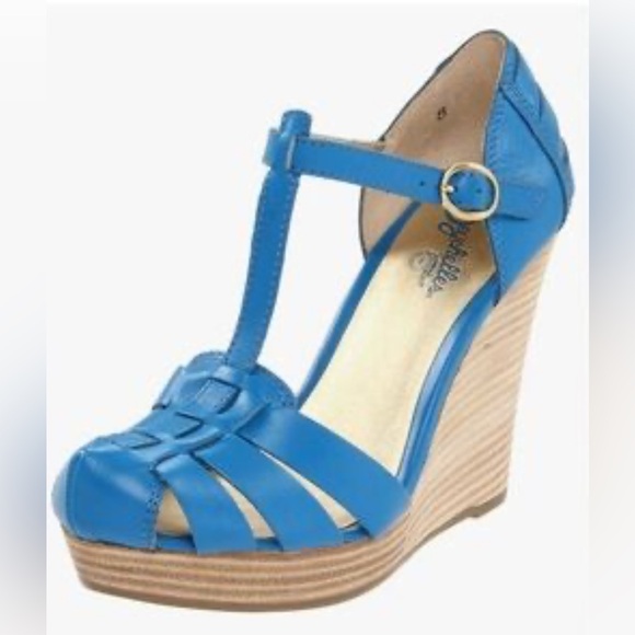 Seychelles Blue Wedge Sandals - Picture 2 of 7